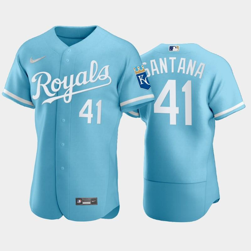 Carlos Santana 41 Kansas City Royals 2022-23 Powder Blue Men’s Jersey