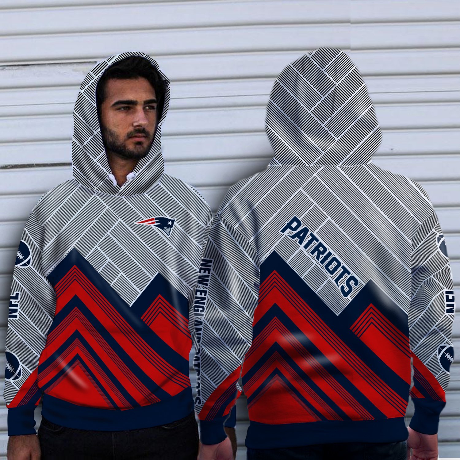 Fashion Cross Line New England Patriots Hoodie