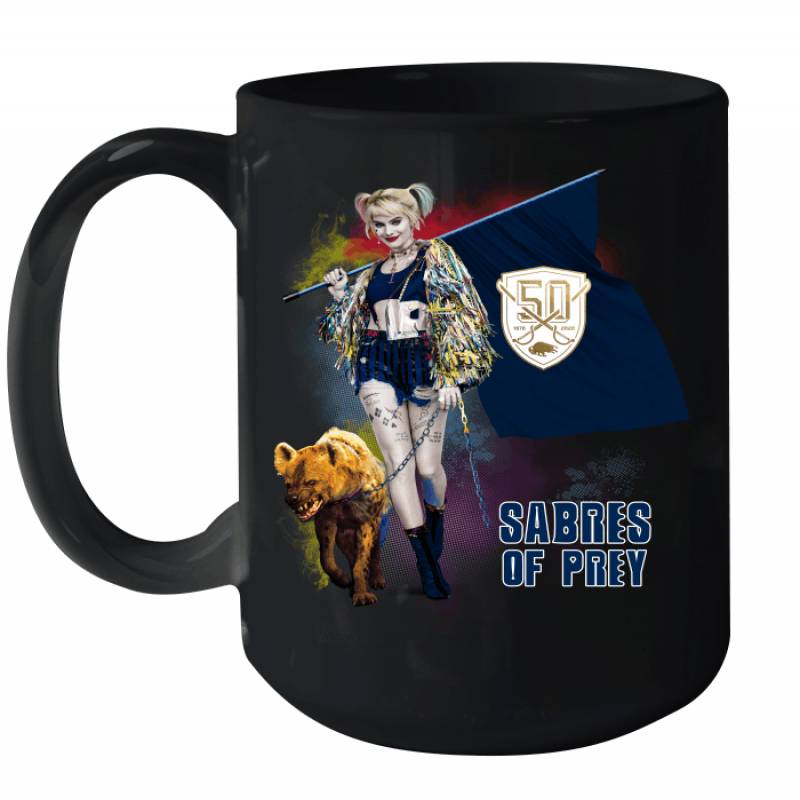 Harley Quinn flag Buffalo Sabres Of Prey Ceramic Mug 15oz