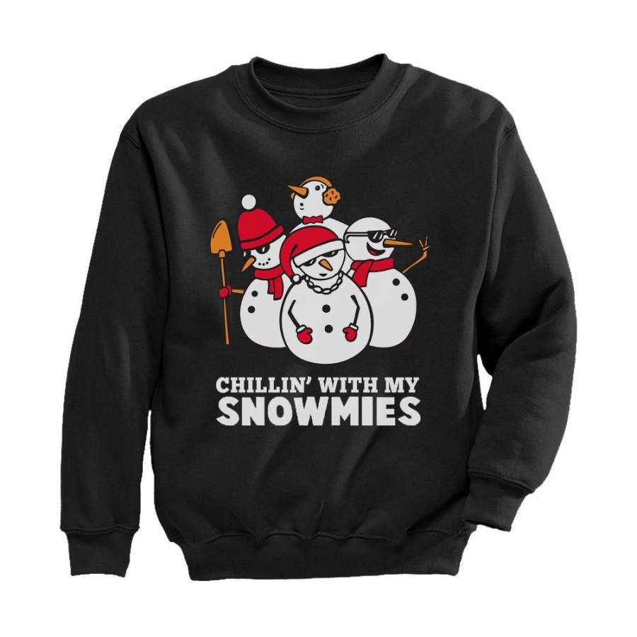 Christmas Chillin With My Snowmies Youth Kids Sweatshirt