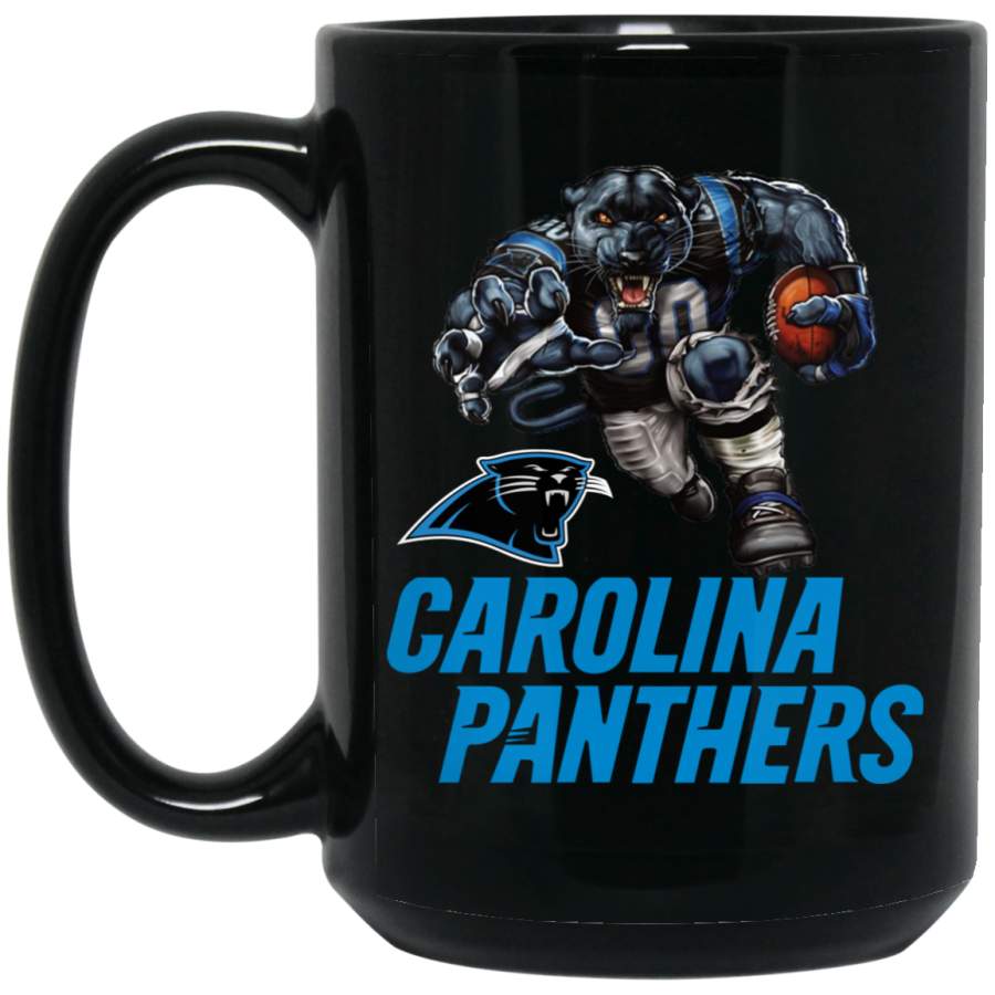 Carolina Panthers Sir Purr Logo Player Mascot BM15OZ 15 oz. Black Mug