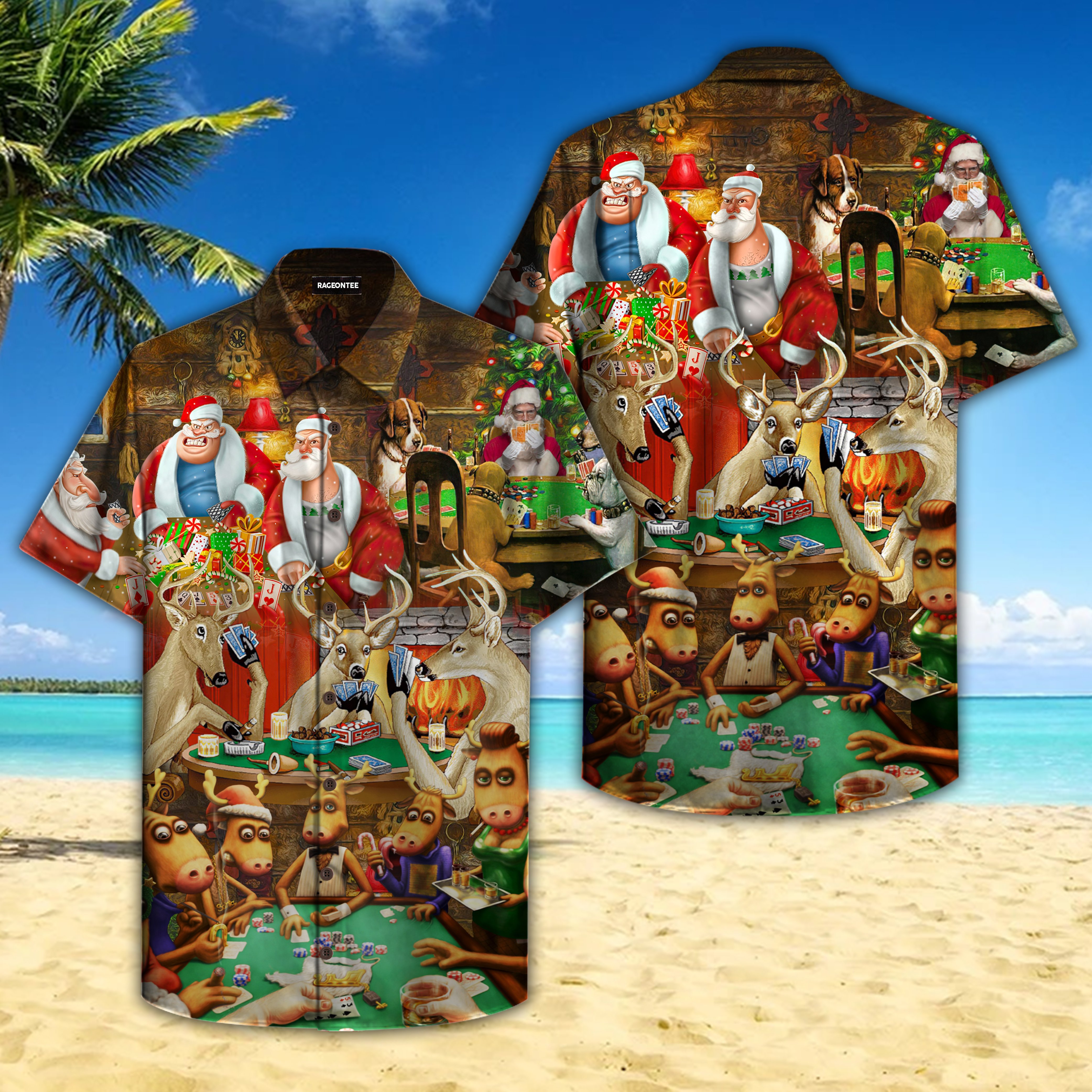 Santa Summer Vacation Hawaii Shirt Ha59340