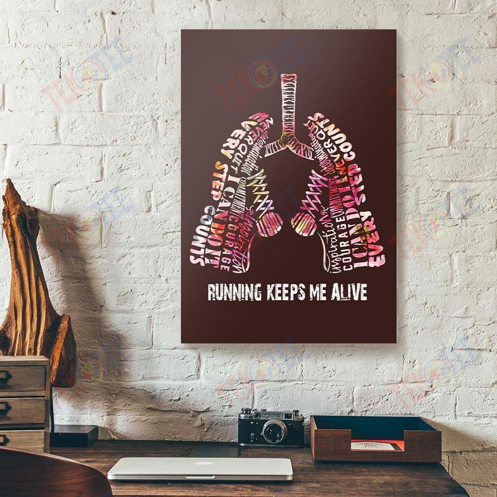 Best Canvas Prints Running Keeps Me Alive Lungs Vertical Canvas Wall Art Attractive Living Room Bedroom Bathroom Home Decoration