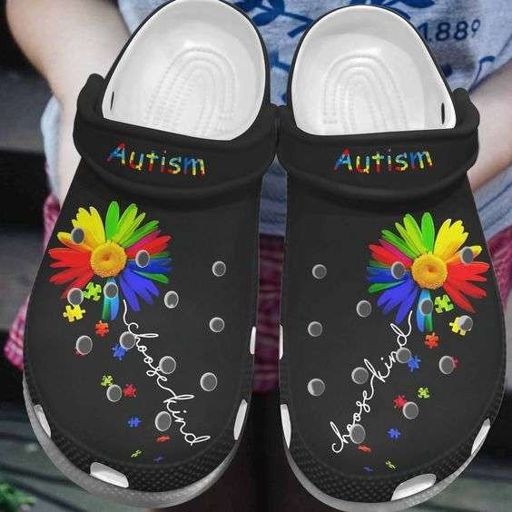 Autism Awareness Day Daisy Flower Choose Kind Puzzle Pieces Crocs ...