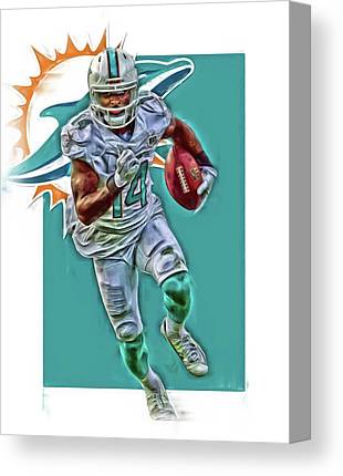 Jarvis Landry Miami Dolphins Oil Art Joe Hamilton Canvas Print