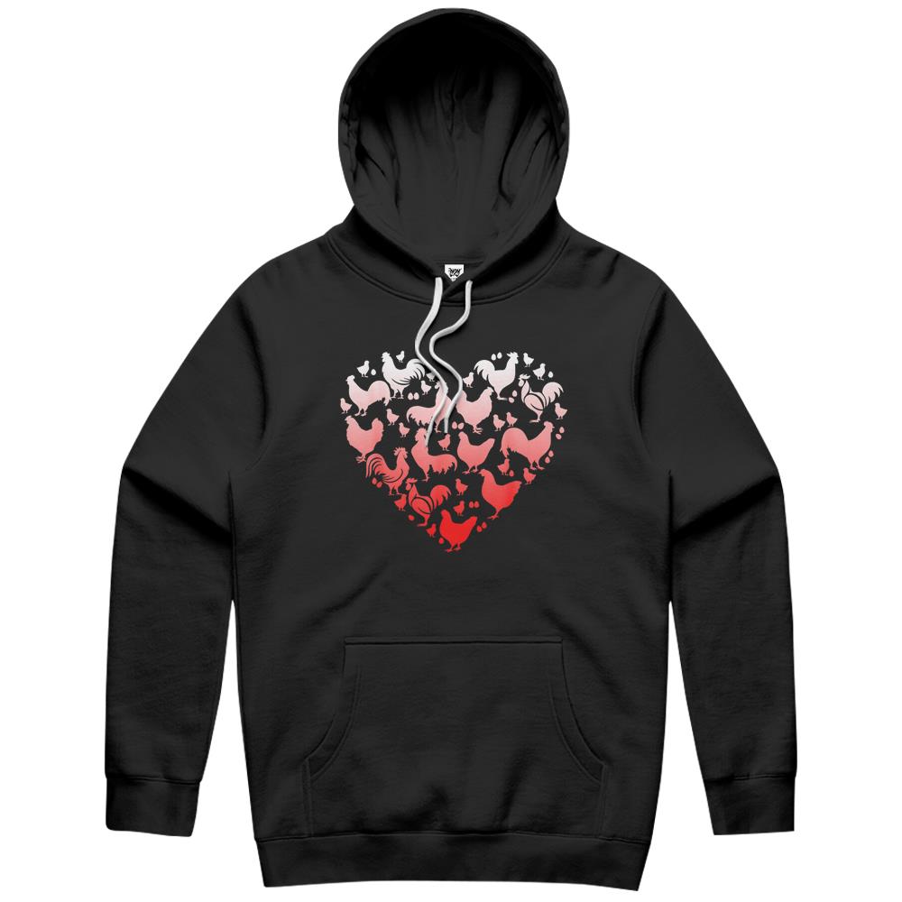 Valentine Day Chicken Heart- Funny Animal Farmer Lover Gifts Hoodie