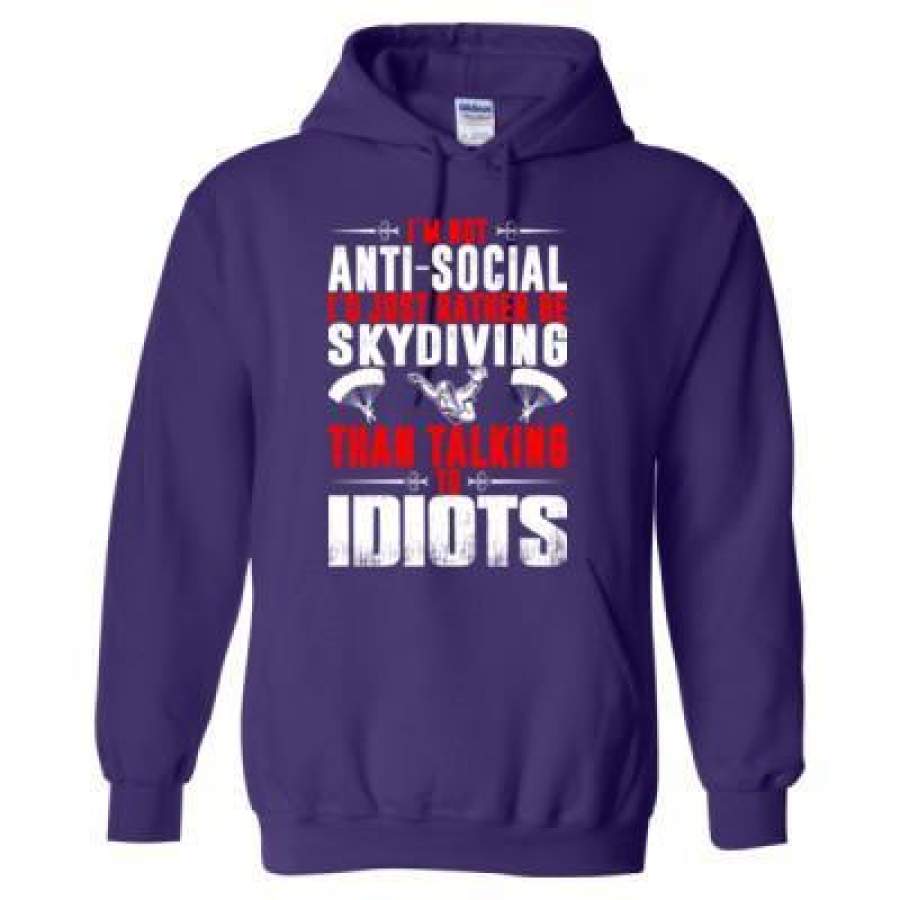 AGR Im Not Antisocial Id Just Rather Be Skydiving – Heavy Blend™ Hooded Sweatshirt