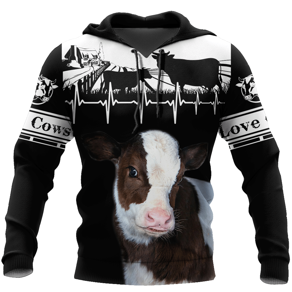 Cows Black And White Design 3D Printed Sublimation Hoodie Hooded Sweatshirt Comfy Soft And Warm For Men Women S to 5XL CTC1301580