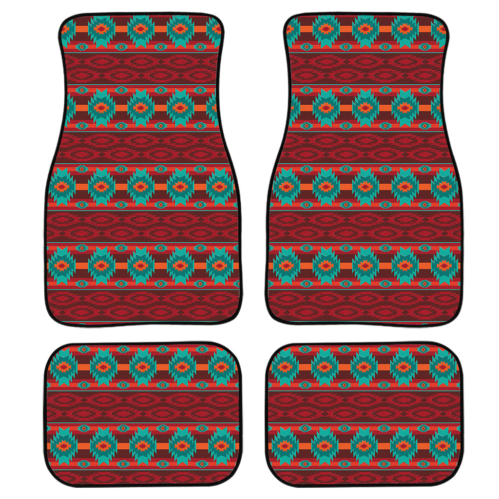 Native Southwestern Pattern Print Front And Back Car Floor Mats, Front Car Mat