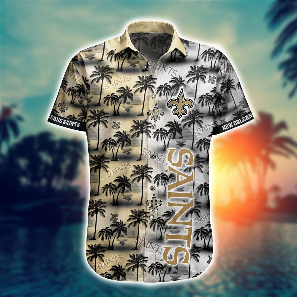 New Orleans Saints Hawaii Shirt Palm Tree Pattern Ha108056