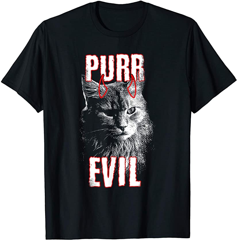 Alternative Clothes Aesthetic Goth Women – Cat Purr Evil T-Shirt