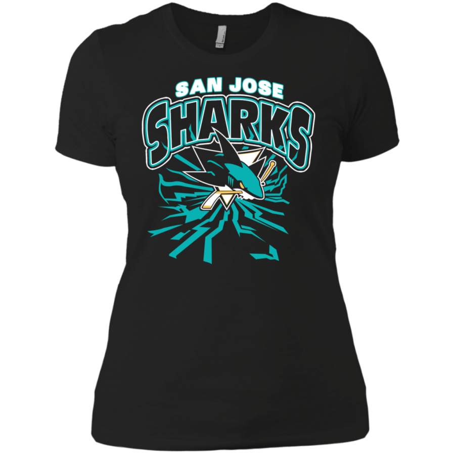 AGR San Jose Sharks  Primary Logo Teal Blue Shirt