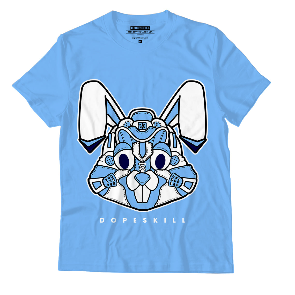 Jordan 6 Unc Dopeskill University Blue T-Shirt Sneaker Rabbit Graphic