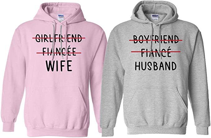 Girlfriend Flancée Wife Boyfriend Flancé Hunsband Couple Hoodie, Couple Hoodie, Husband Wife Hoodie, Shark Hoodie, Unisex Hoodie