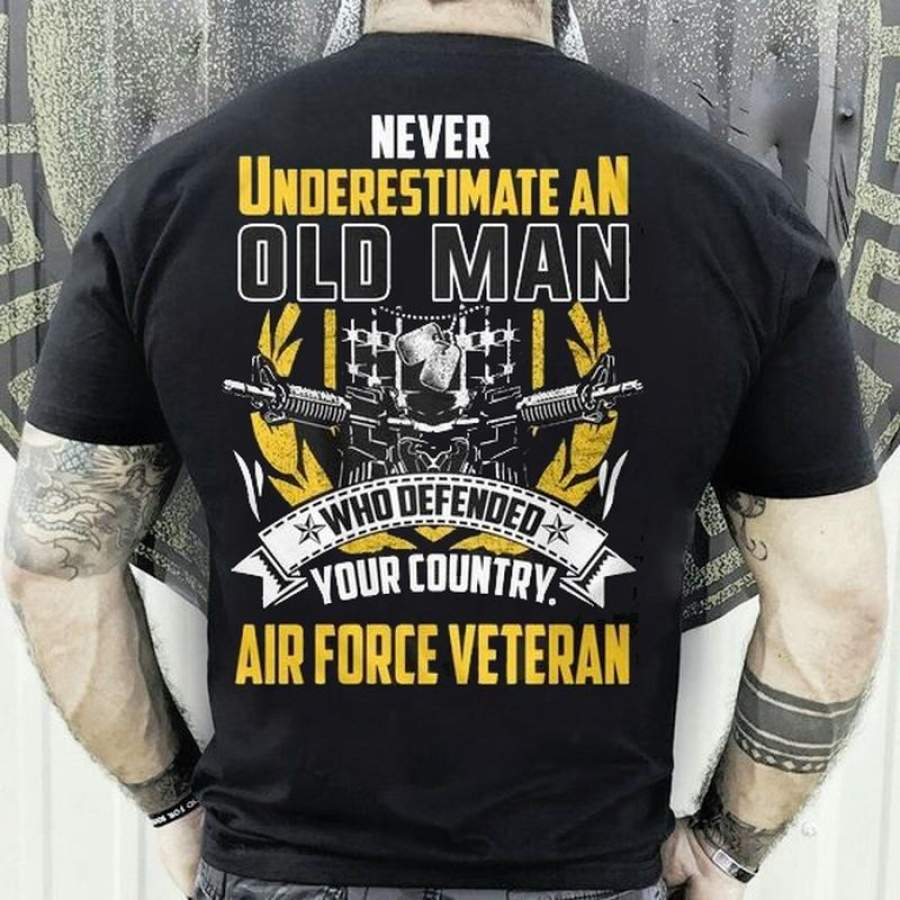 Who Defended Your Country Air Force Veteran Air Force Funny T-Shirt For Men