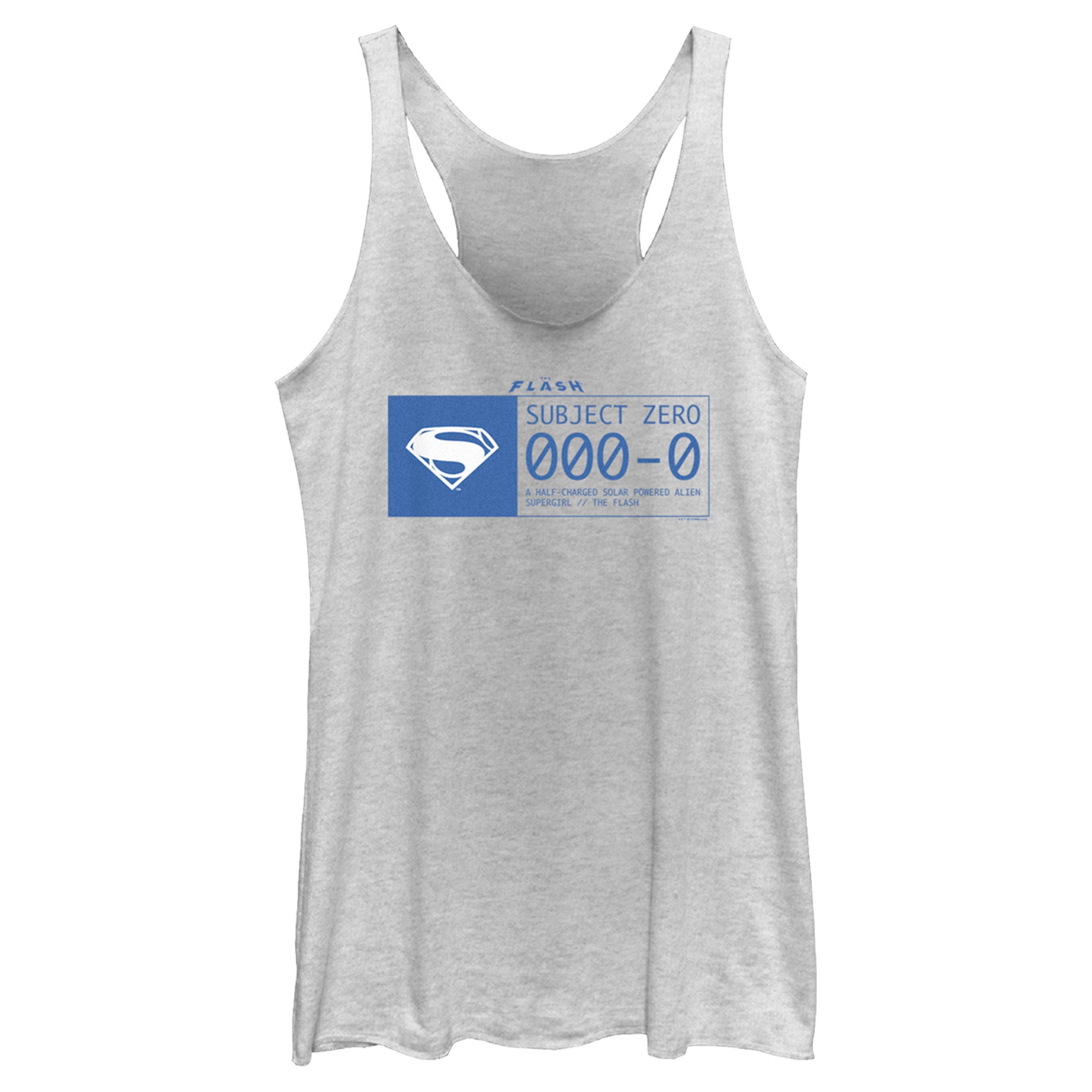 Women’S The Flash Supergirl Subject Zero Blue Racerback Tank Top