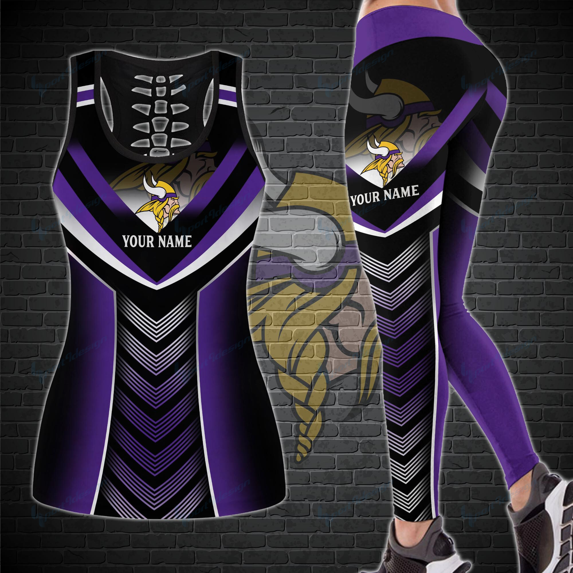 Minnesota Vikings Personalized Leggings And Tank Top Bg20