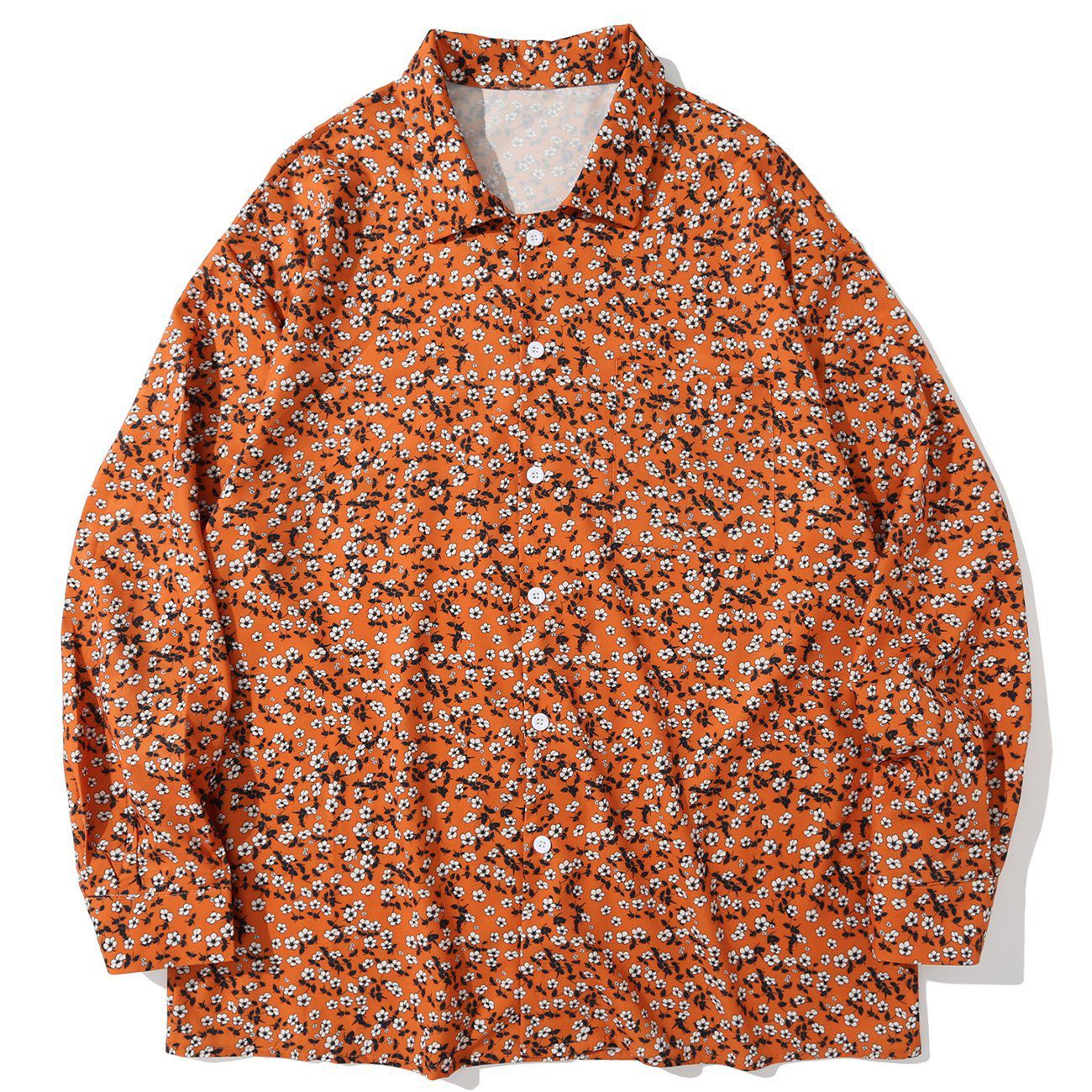 Talishko™ – Small Floral Print Long-Sleeved Shirt