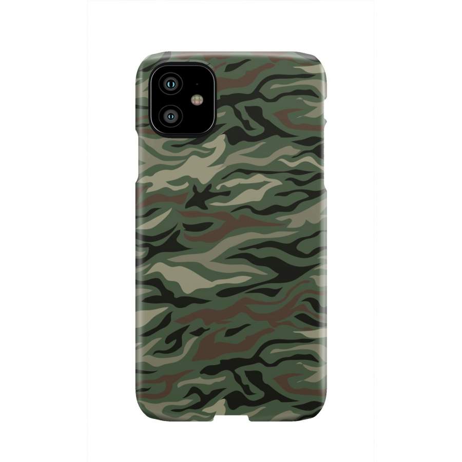 Green Camo Zebra Pattern Print Phone Case