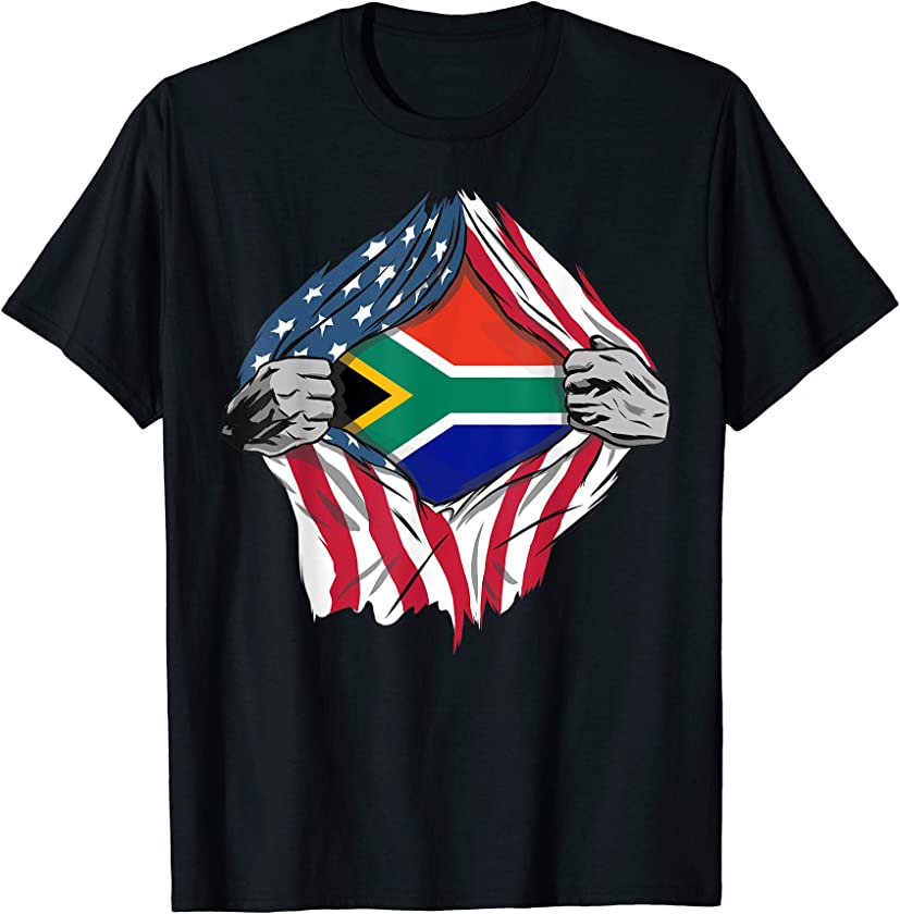 South African American Blood Inside Me – Country Flags T-Shirt