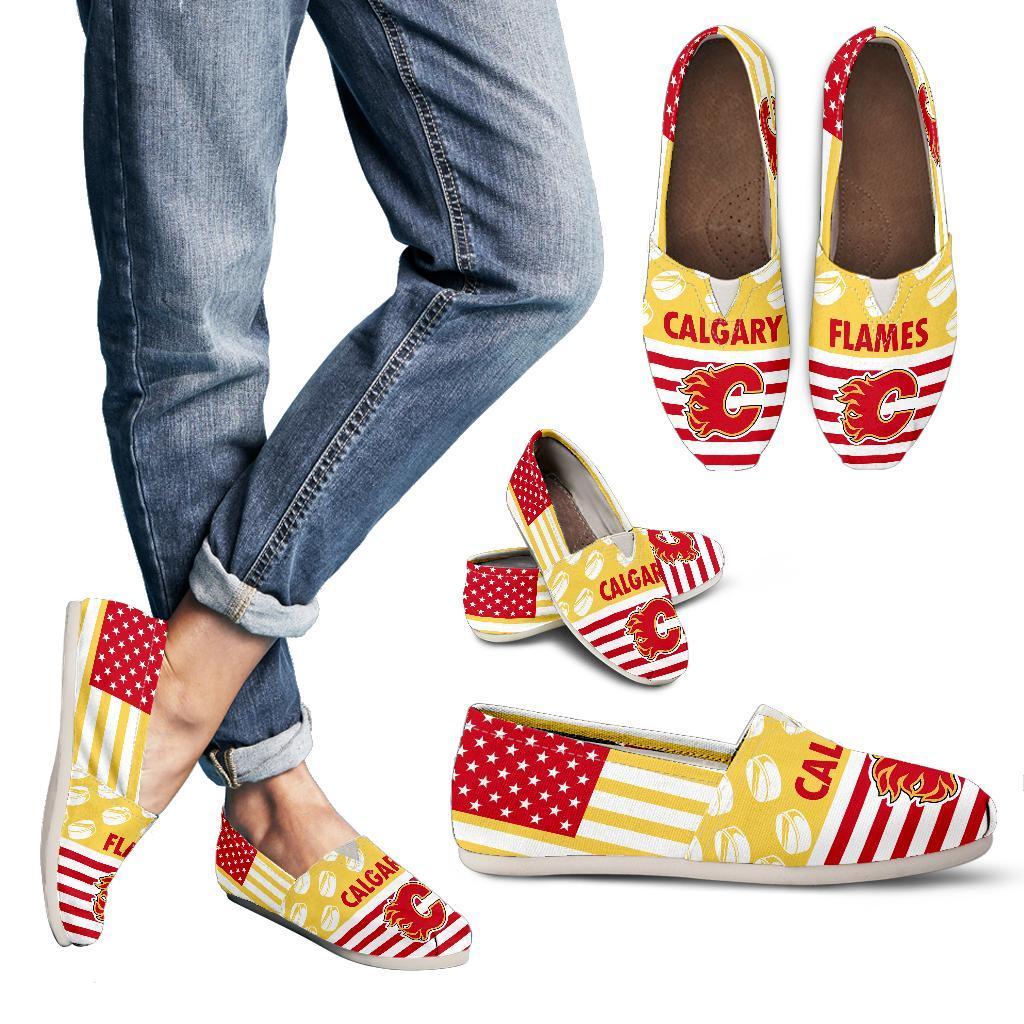 Proud of American Flag Calgary Flames Casual Shoes