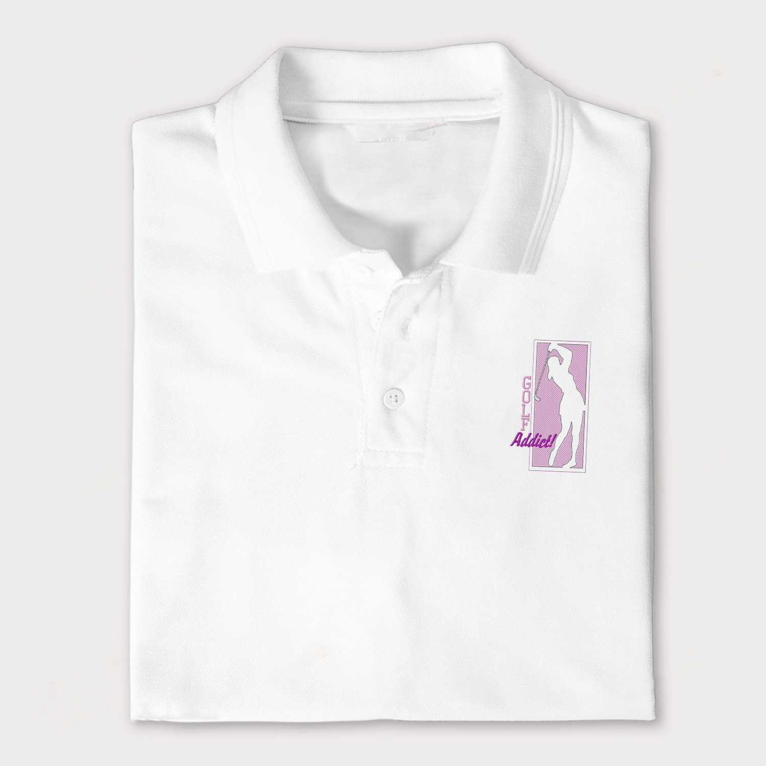 Womens Golf Addict Embroidery Polo Shirts For Women Or Men, Uniform Golf Shirt