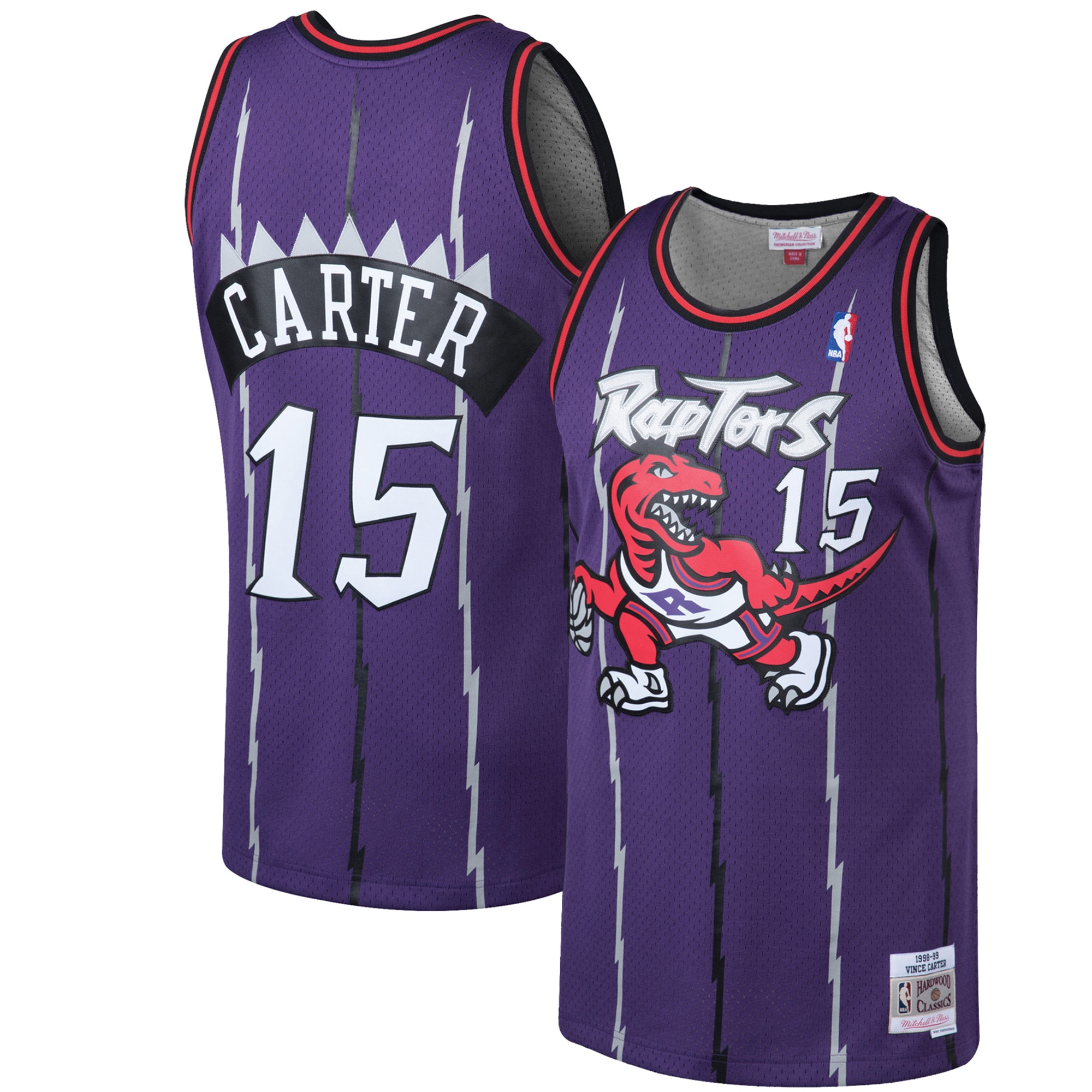 Vince Carter Toronto Raptors Mitchell & Ness Hardwood Classics Swingman Jersey – Purple 2