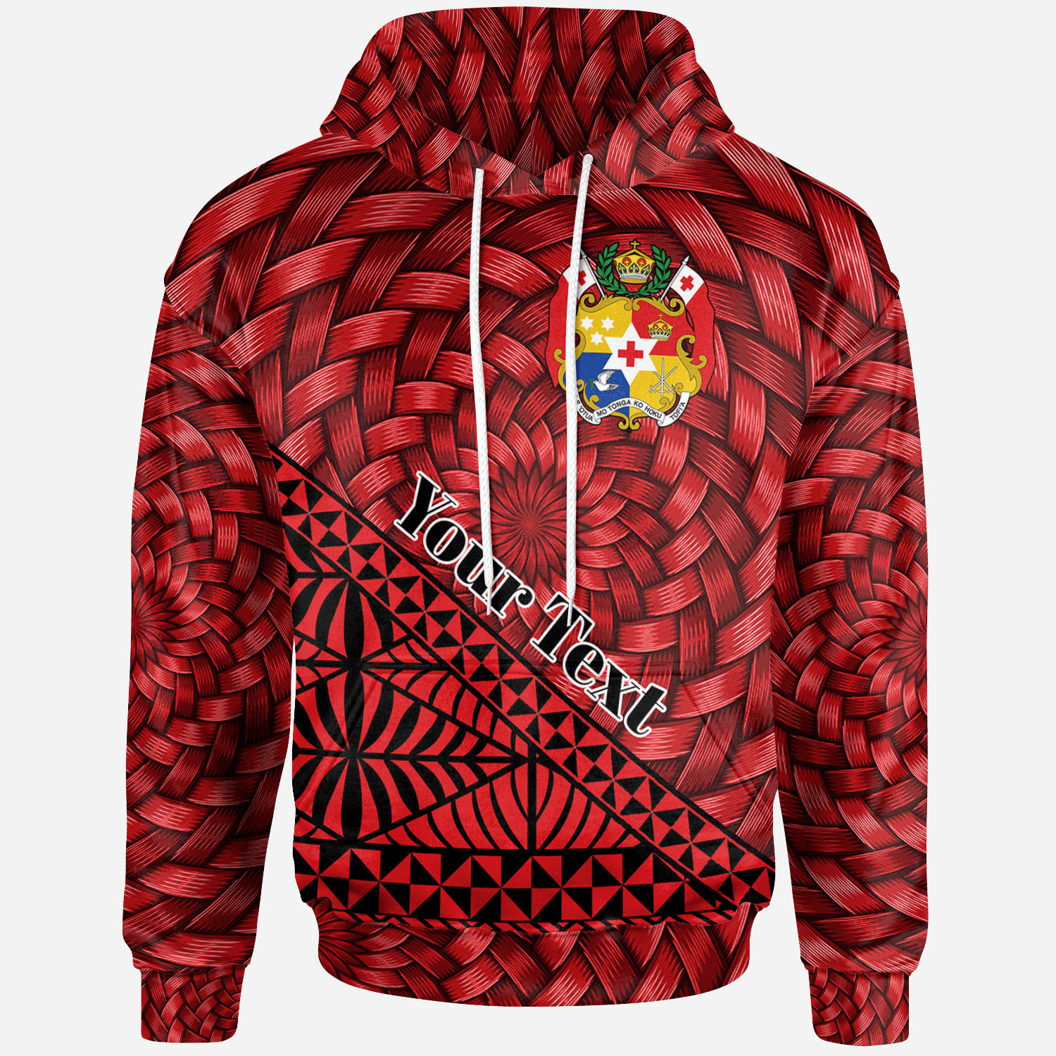 Tonga Hoodie – Custom Tapa Patterns With Bamboo – Pacific Print Hoodie