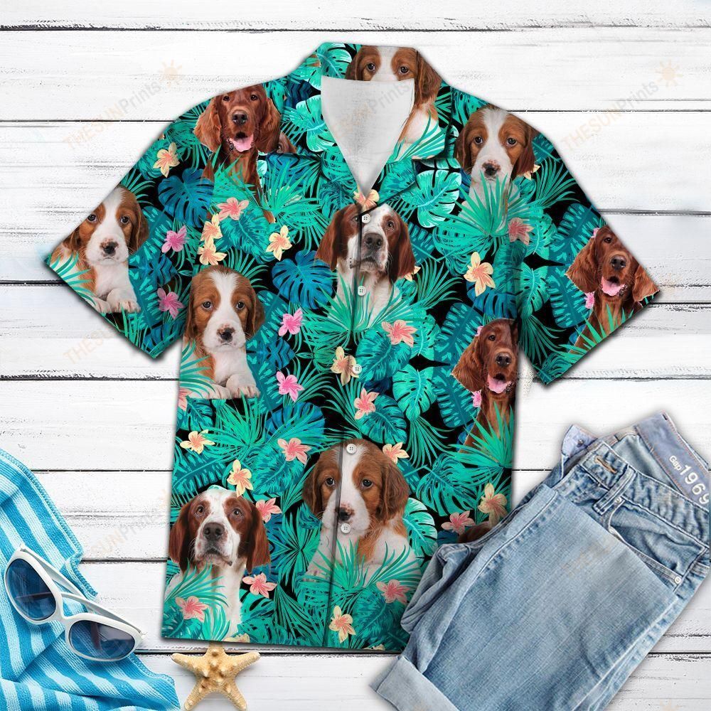 Irish Red And White Setter Tropical Hawaiian Shirt Ha94853