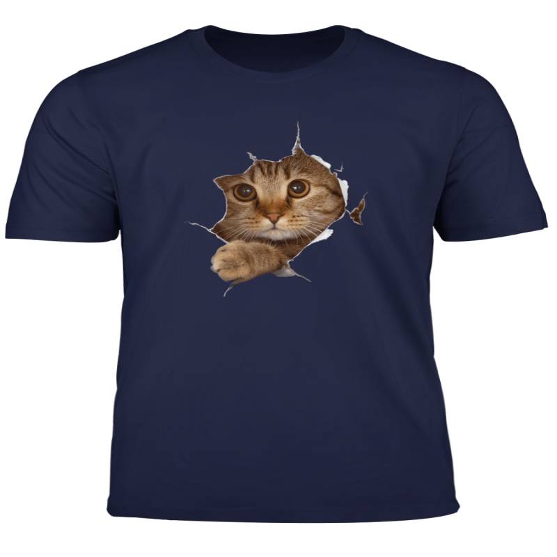 Sweet Kitten Torn Cloth 3D T Shirt Funny Cat Lover Tee