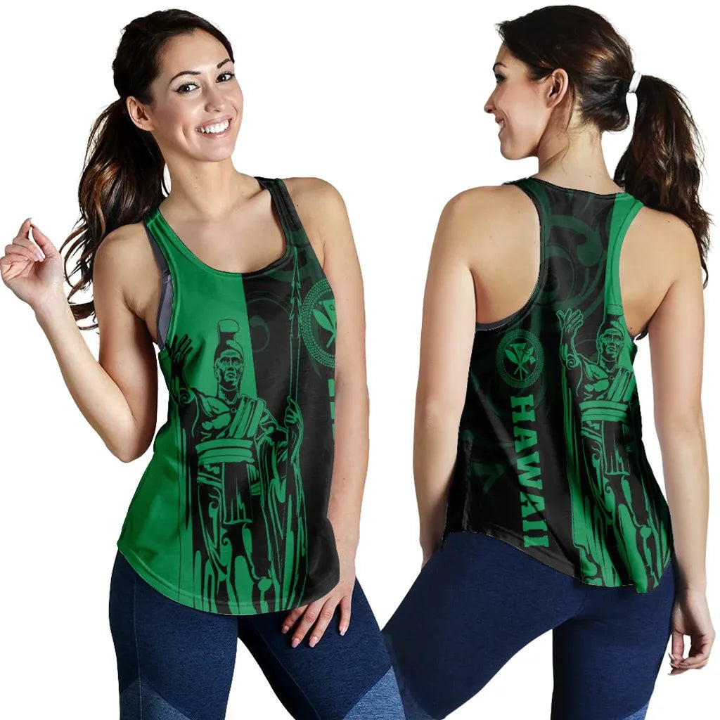 Polynesian Pride Clothing Hawaiian King Racerback Tank Lawla Style Green Ha36836