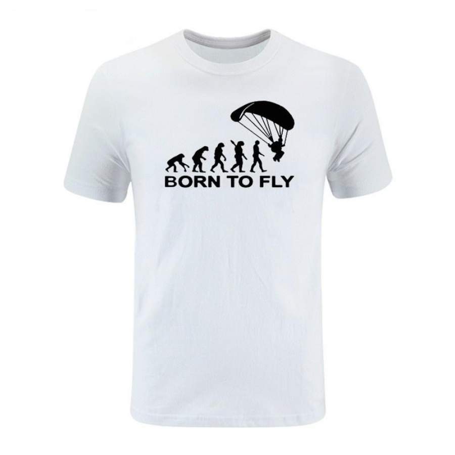 Born To Fly Evolution Of Paragliding Paragliders S Plus Hipster Summer Fashion Cotton Couples Tee Men T Shirt