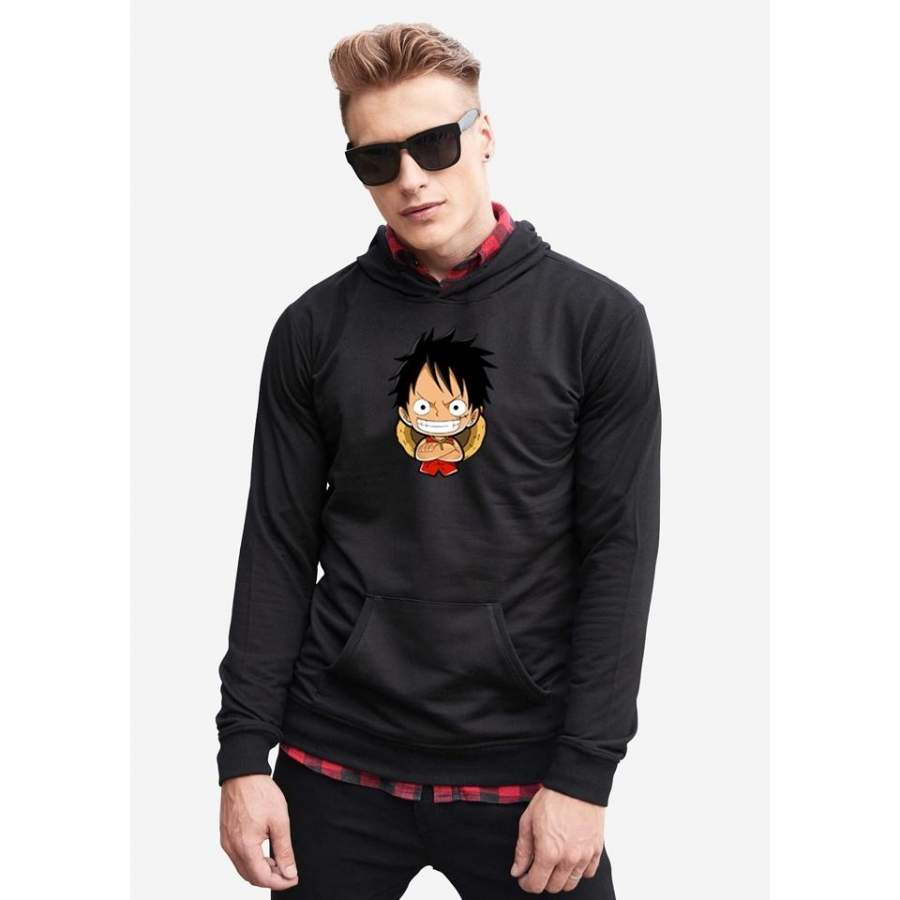 One Piece Monkey D. Luffy Mens Harajuku Style Hoodie Long Sleeve Pullover Sweatshirt S-3XL