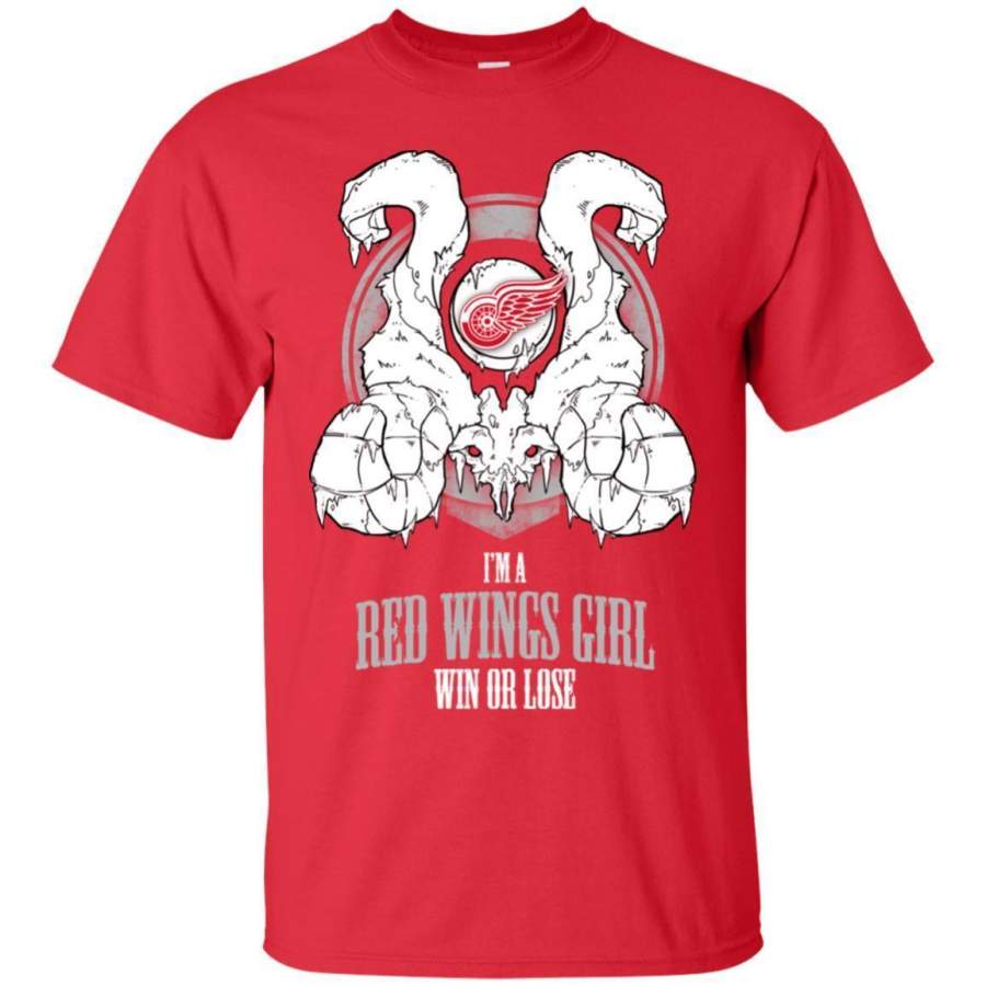 Detroit Red Wings Girl Win Or Lose T Shirts