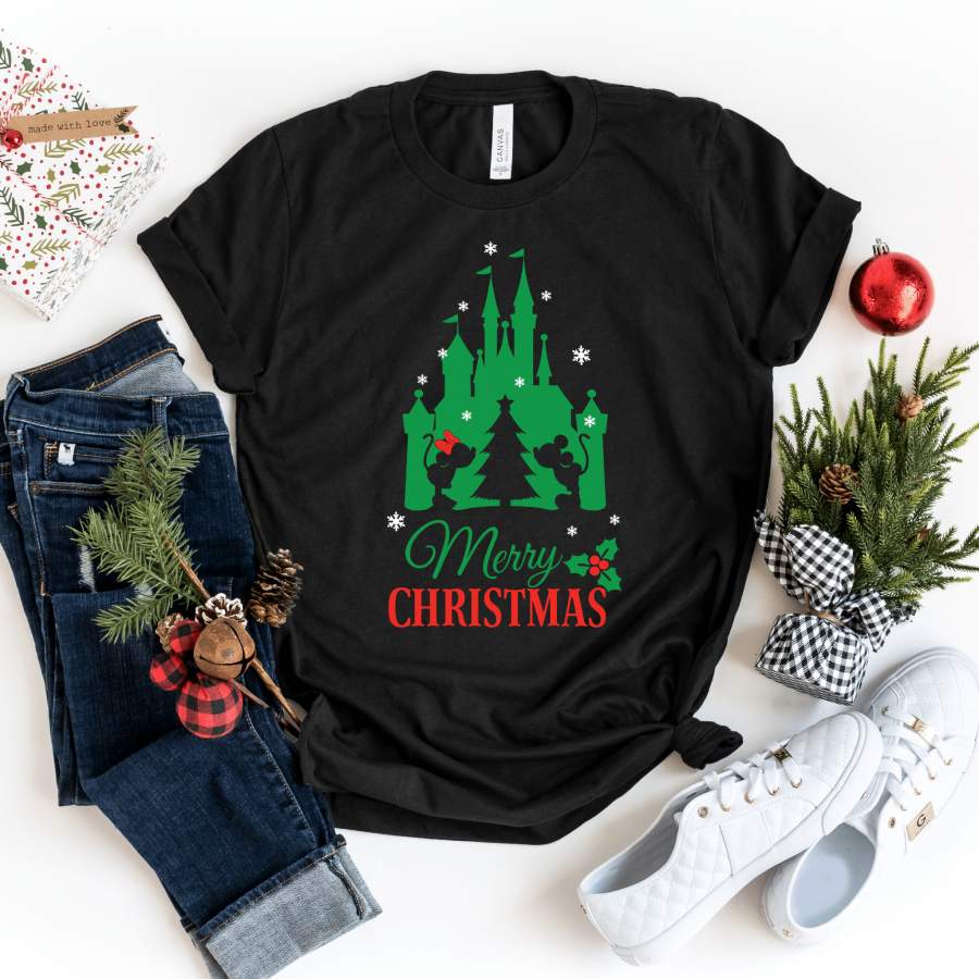 The Magic Kingdom x LookSy Disney Christmas Shirt, Family Disney Christmas Shirt, Family Christmas gift, Ladies Christmas Outfits, Minnie Mickey Christmas Shirt