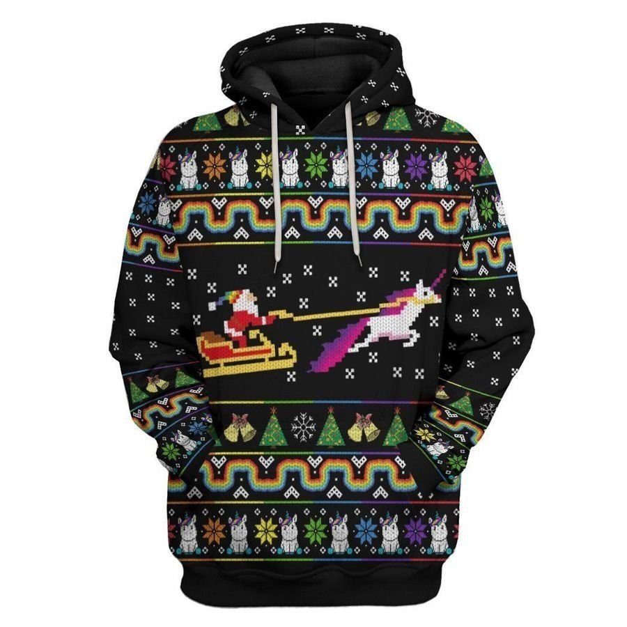 Unicorn Xmas Ugly Christmas 3D Hoodie