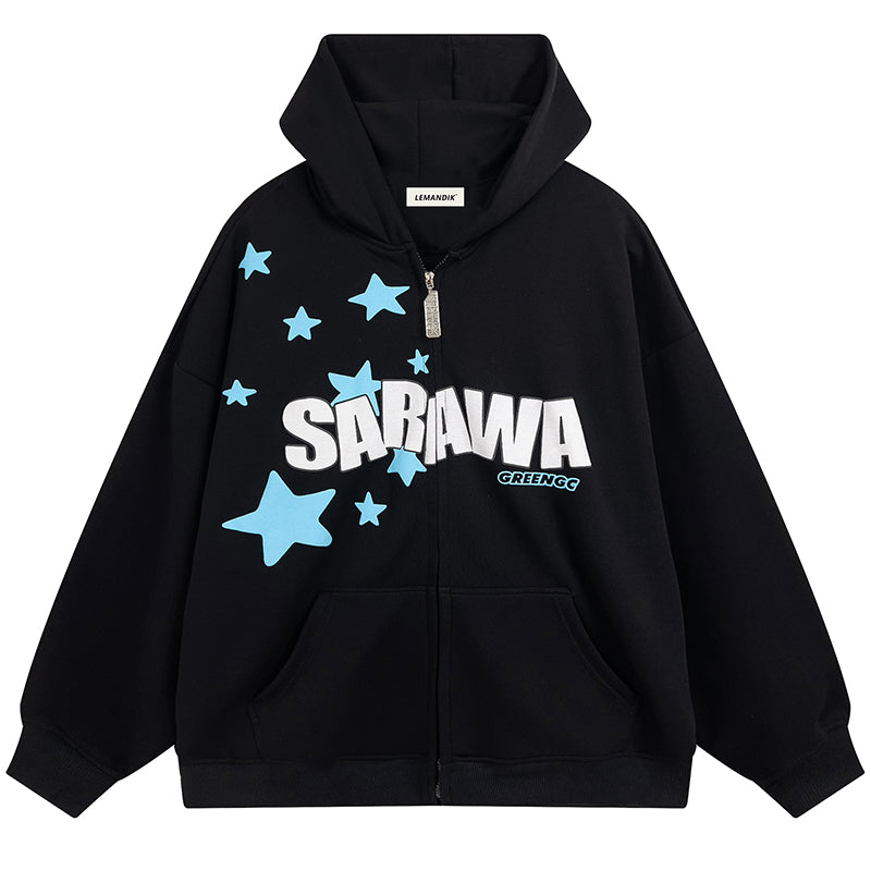 Lemandik Fall Zipper Hoodie Foam Star