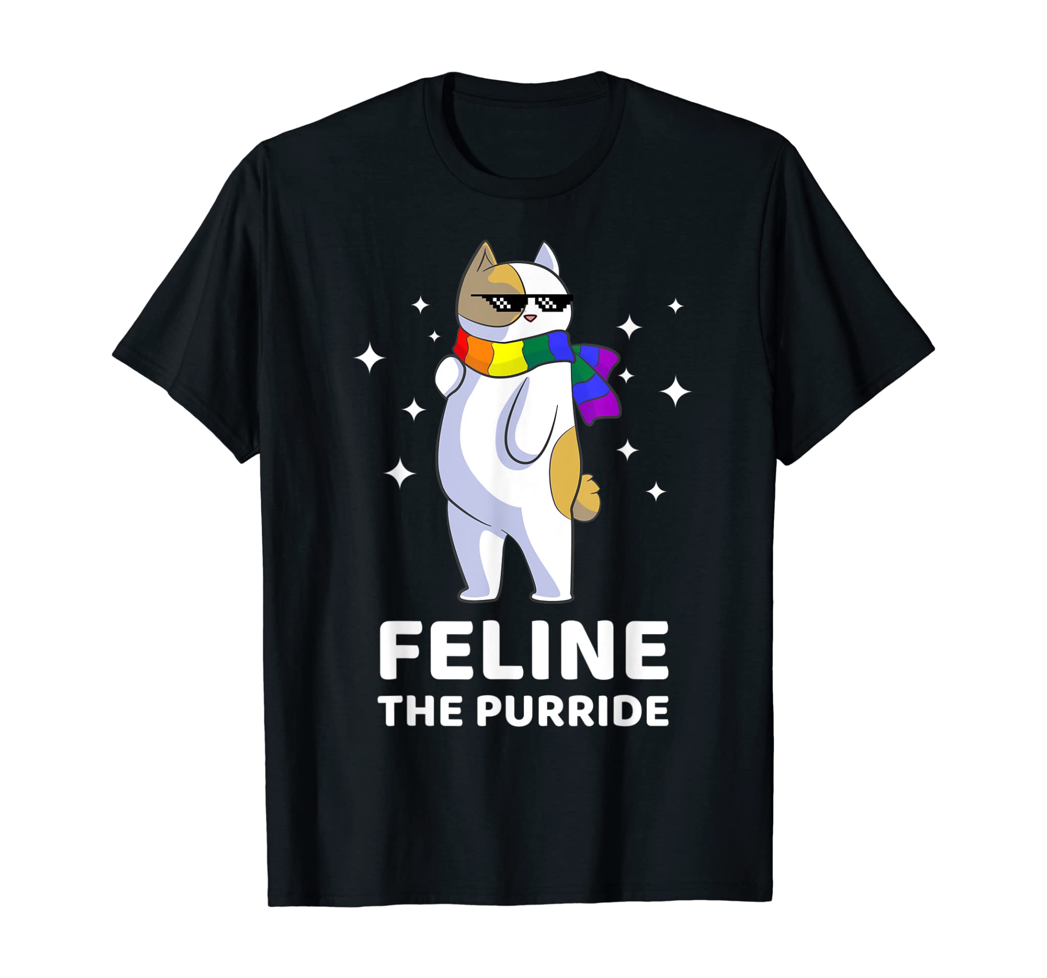 Feline The Purride Lgbt Gay Pride Cat T-Shirt