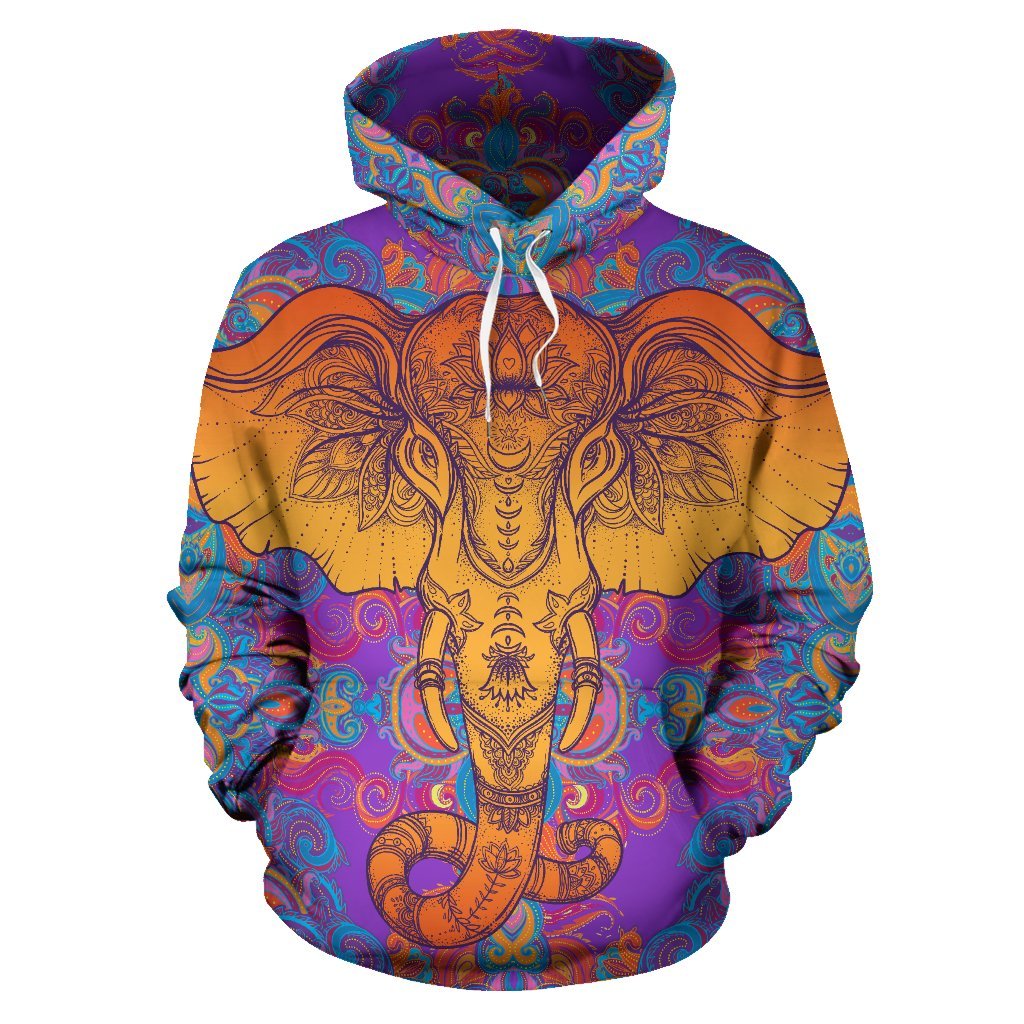 Gold Elephant Indian Pullover Hoodie