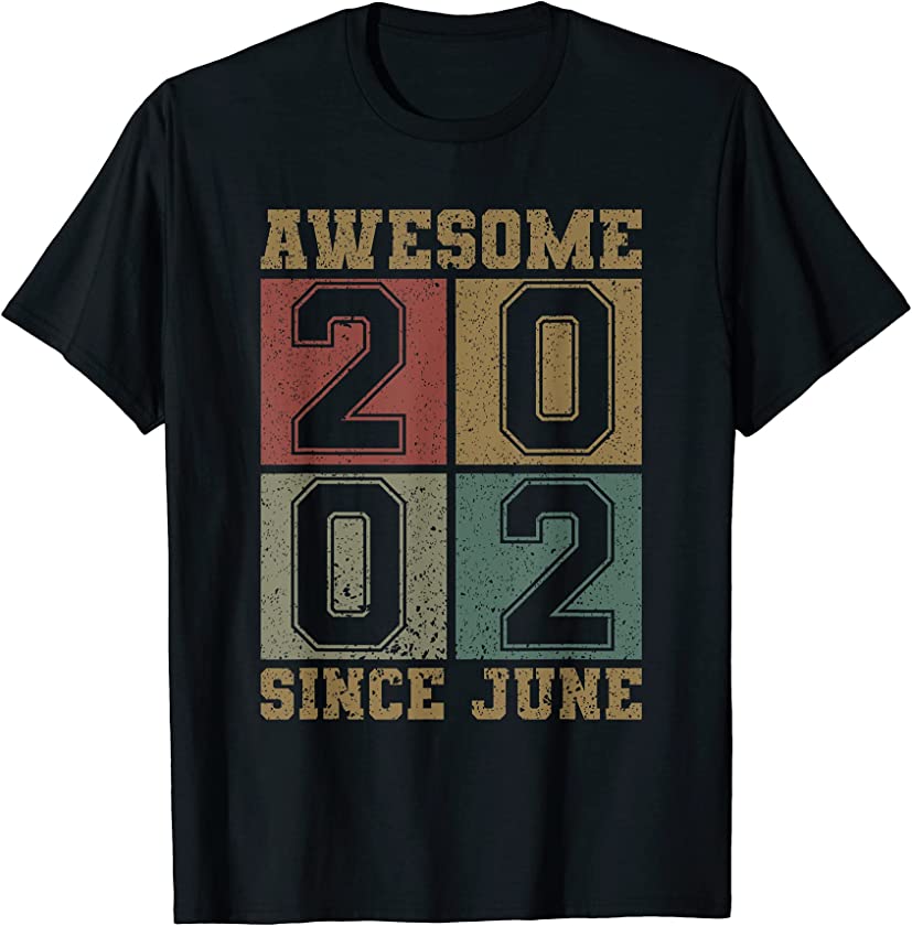 Awesome Since June 2002 19th Birthday Shirt Vintage 2002 Men T-Shirt