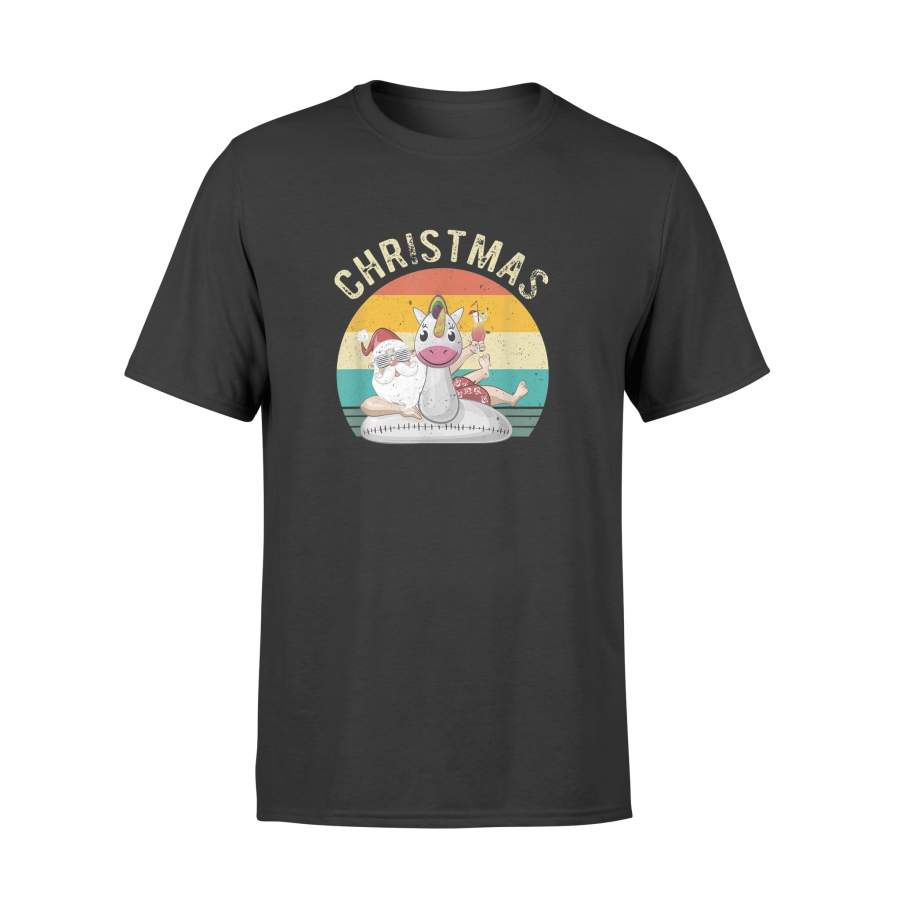 Christmas Shirt Vintage Santa Tshirt Surf Beach gifts – Standard T-shirt