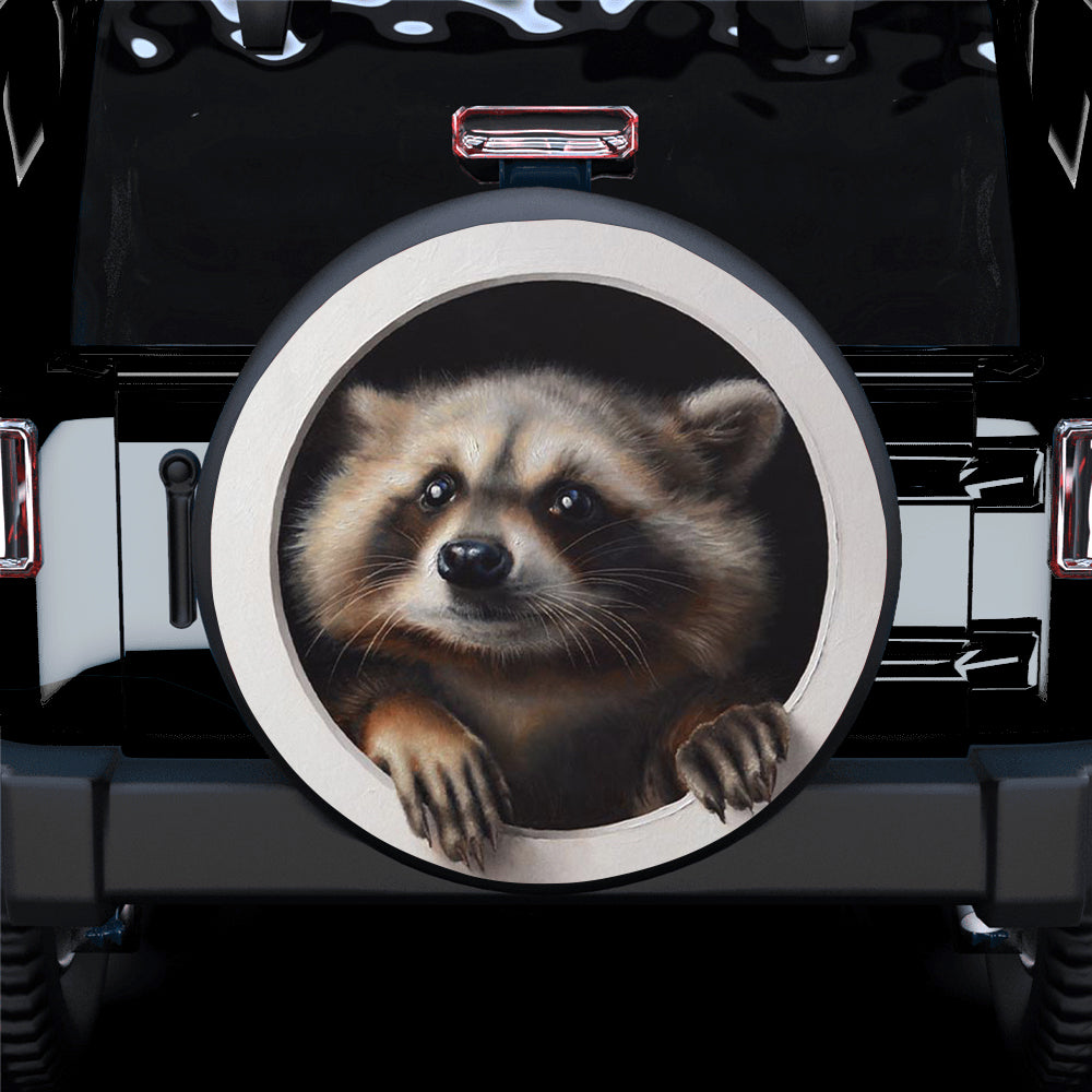 Racoon Jeep Car Spare Tire Cover Gift For Campers