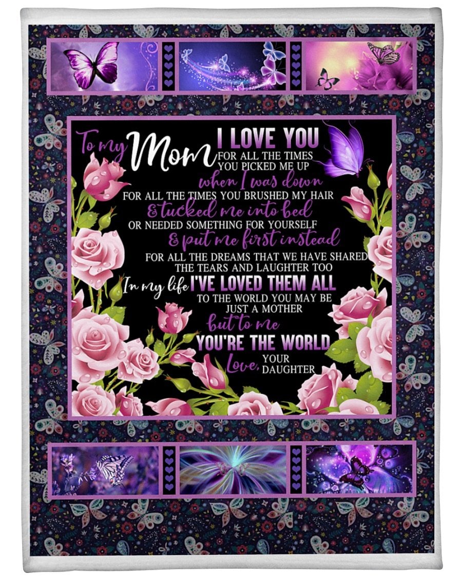 To My Mom I Love You To All The Times Fleece Blanket Mother’S Day Gift Gift From Daughter To Mom Family Gift Birthday Gift Home Decor Bedding Couch Sofa Soft And Comfy Cozy