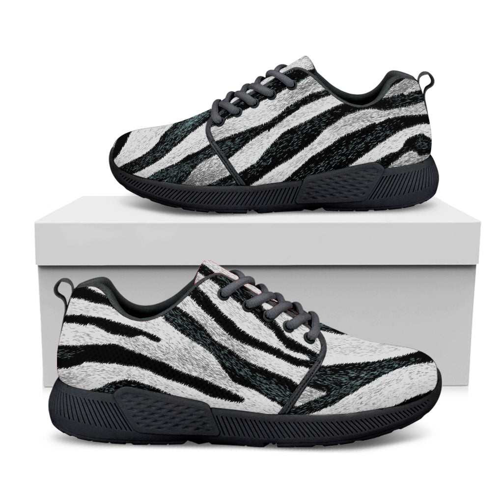 White Tiger Stripe Pattern Print Black Athletic Shoes