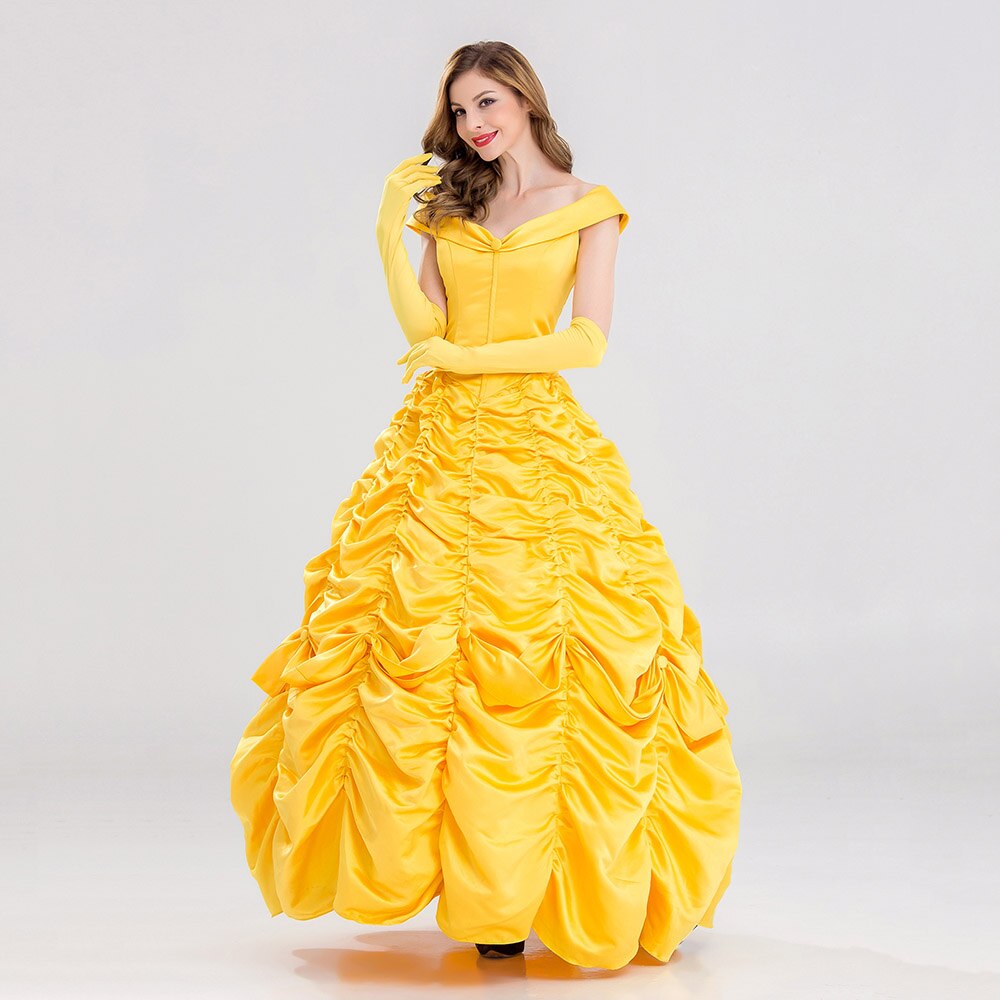 2021 Movie Beauty and the Beast Fancy Dress Cosplay Costume princess belle adult women female Halloween Costumes fancy Costume alx