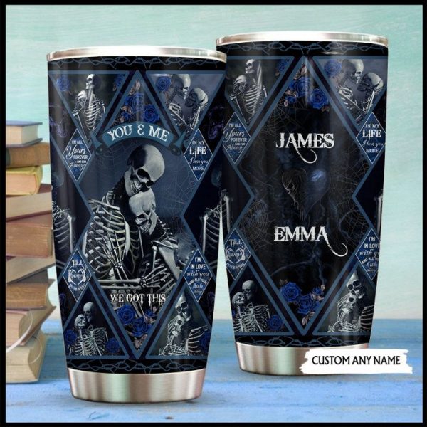 Skull Couple Customized Tumbler Couple Cup Gifts For Him Gift For Her Valentine’S Day Gift