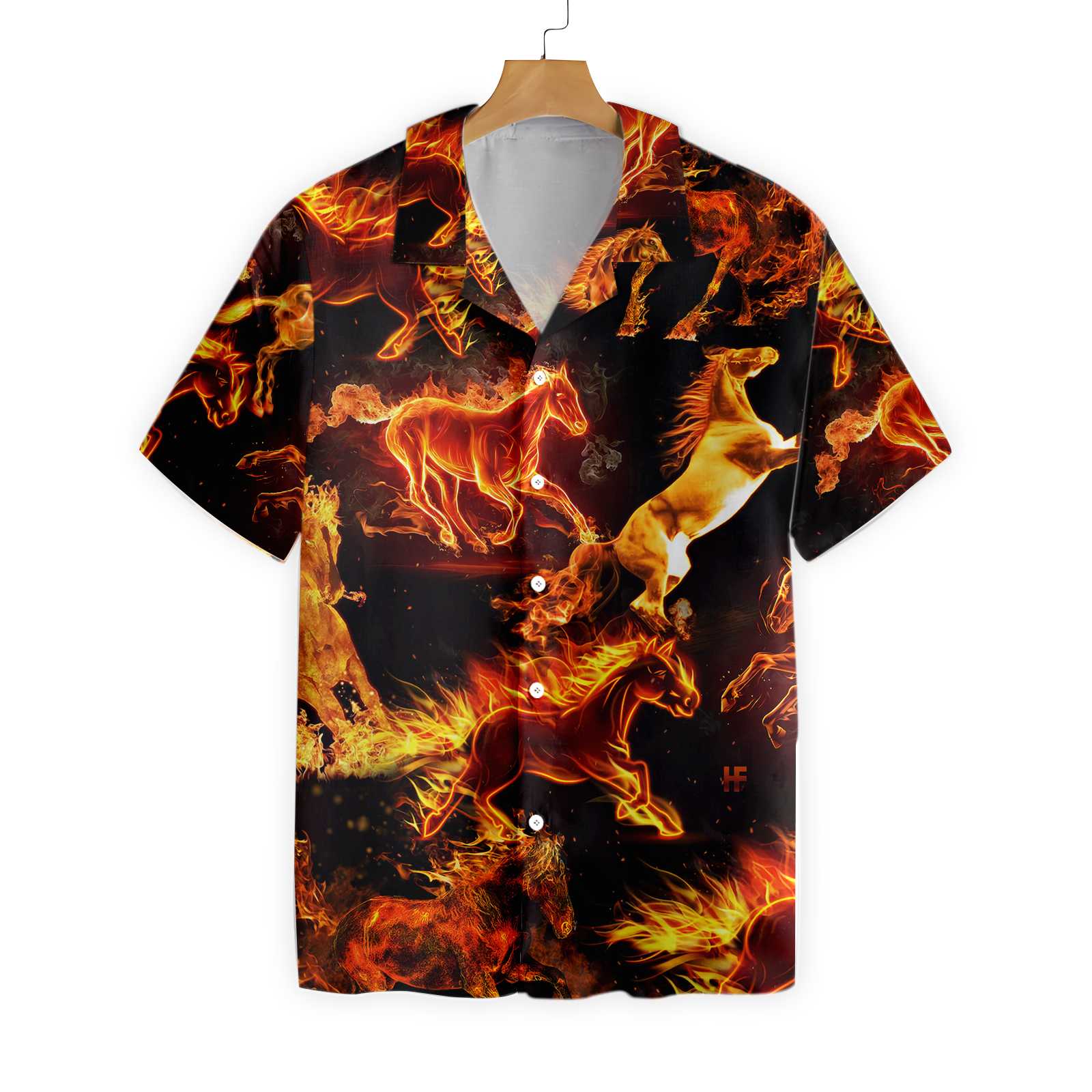 Flaming Horses Shirt For Men Hawaii Ha41348