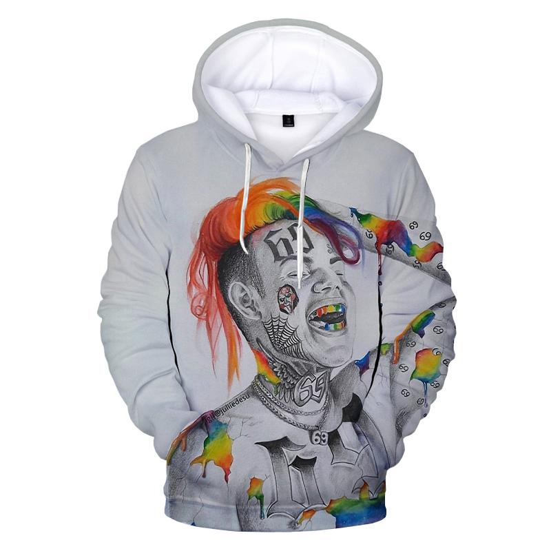 6ix9ine Gooba 3D Printed Hoodie – Rapper Hip Hop Pullover Sweatshirts