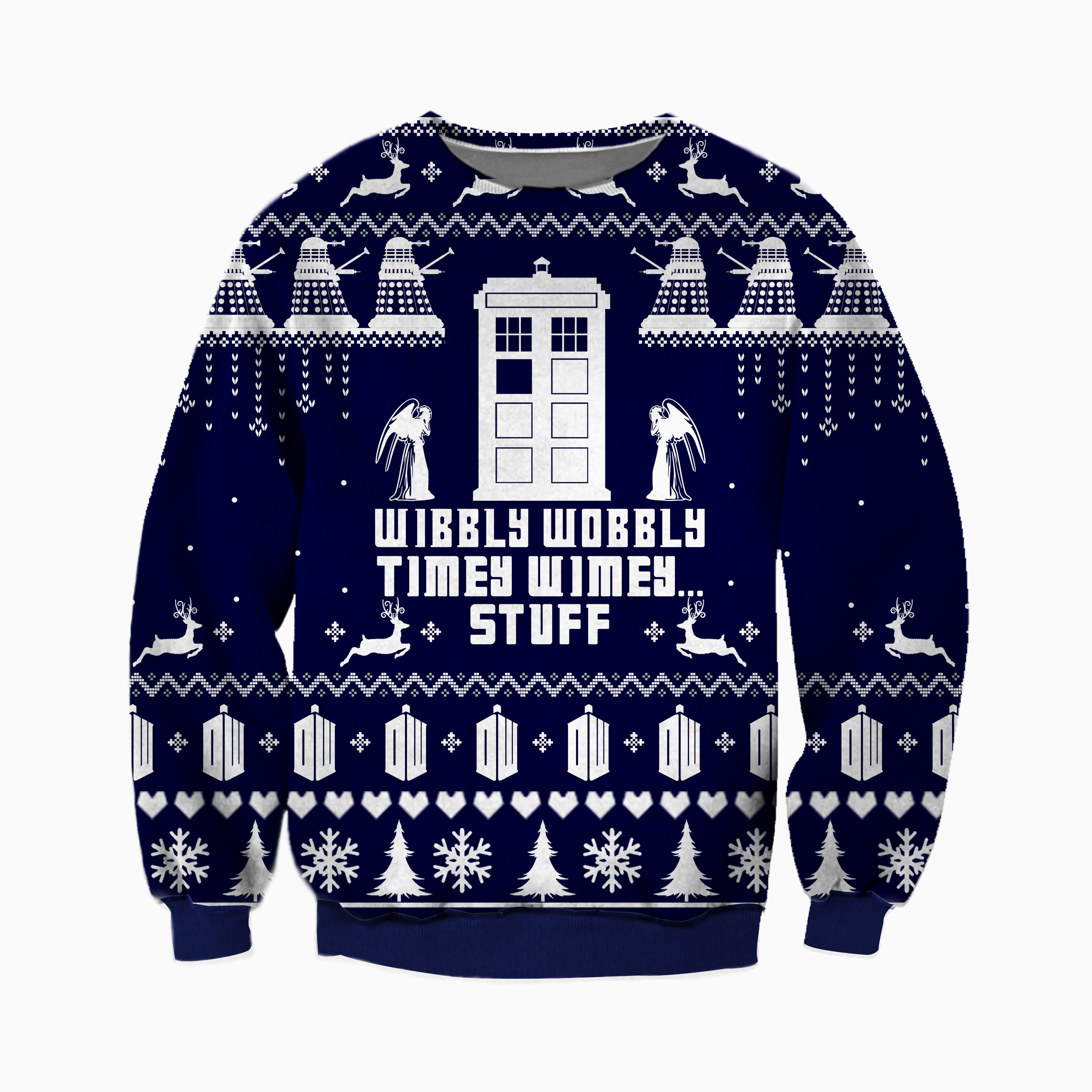 Wibbly Wobbly 3D All Over Printed Ugly Christmas Sweatshirt