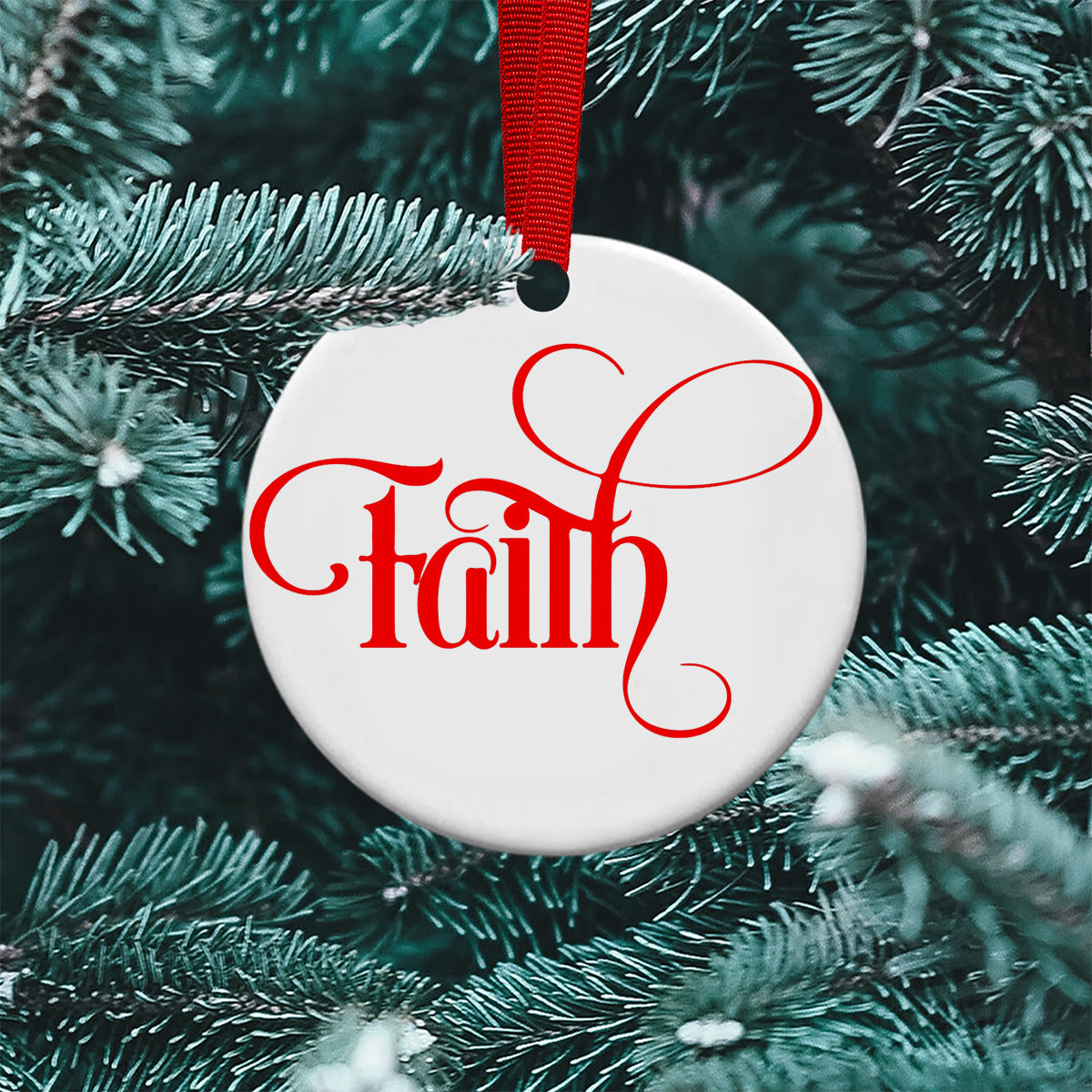 Winter Family Time Faith Christmas Ornaments Tree Topper Decoration 2020 Gift Ideas Ornament (2 sided)